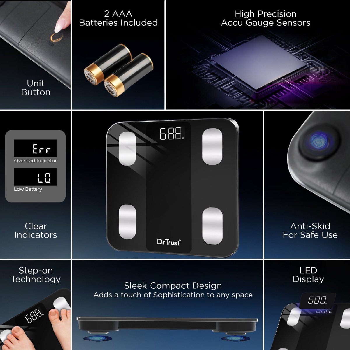 Dr Trust USA Legend Smart Body Fat Analyzer & BMI Weight Machine 526