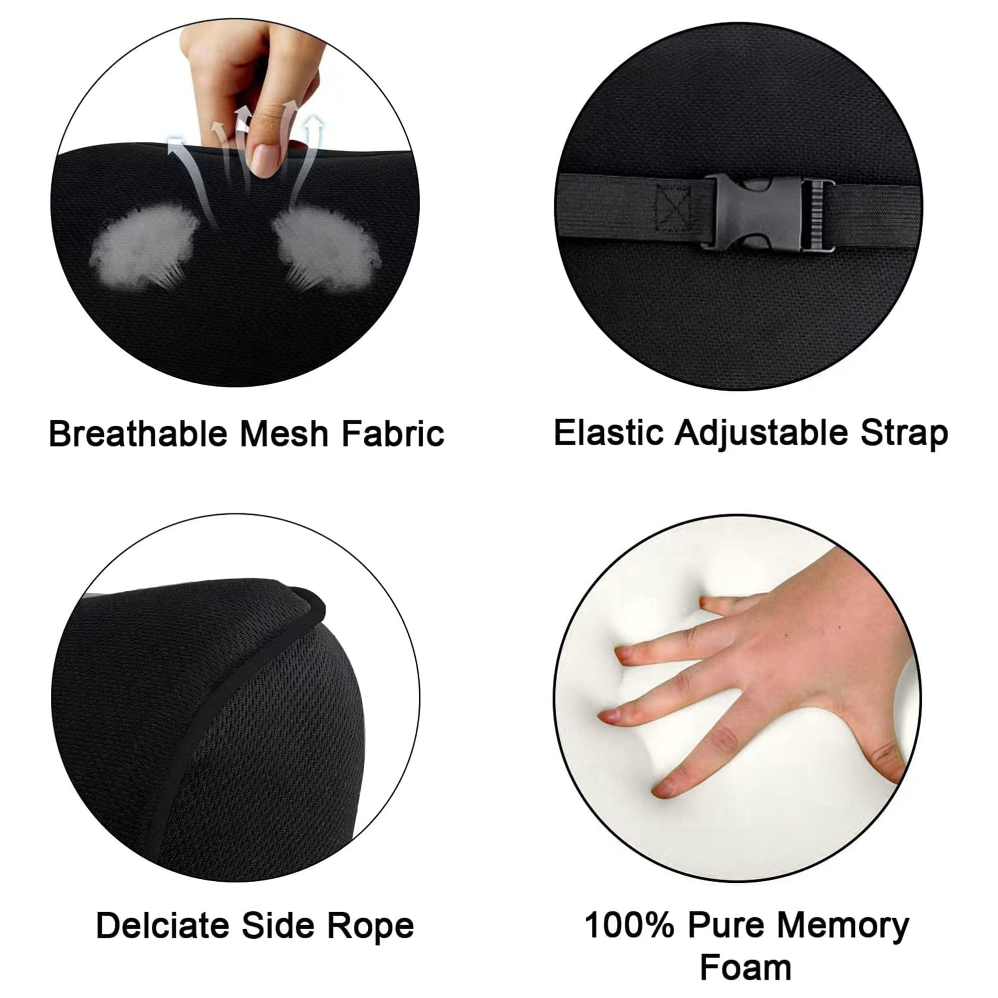 Dr Trust USA car neck pillow Dr Trust USA Orthopedic Neck Rest Car Seat Cushion Memory Foam Pillow Automobile Seat Headrest Small Sciatica Back Support 353 (Pack of 1)