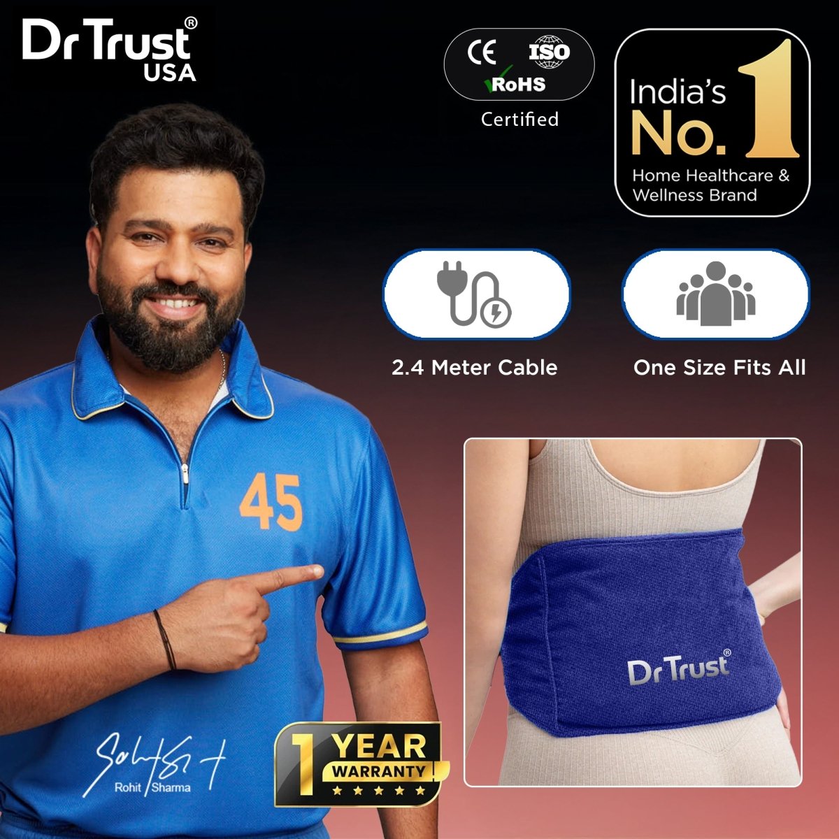 Dr Trust USA Orthopedic Heat Belt Electric Heating Pad 346