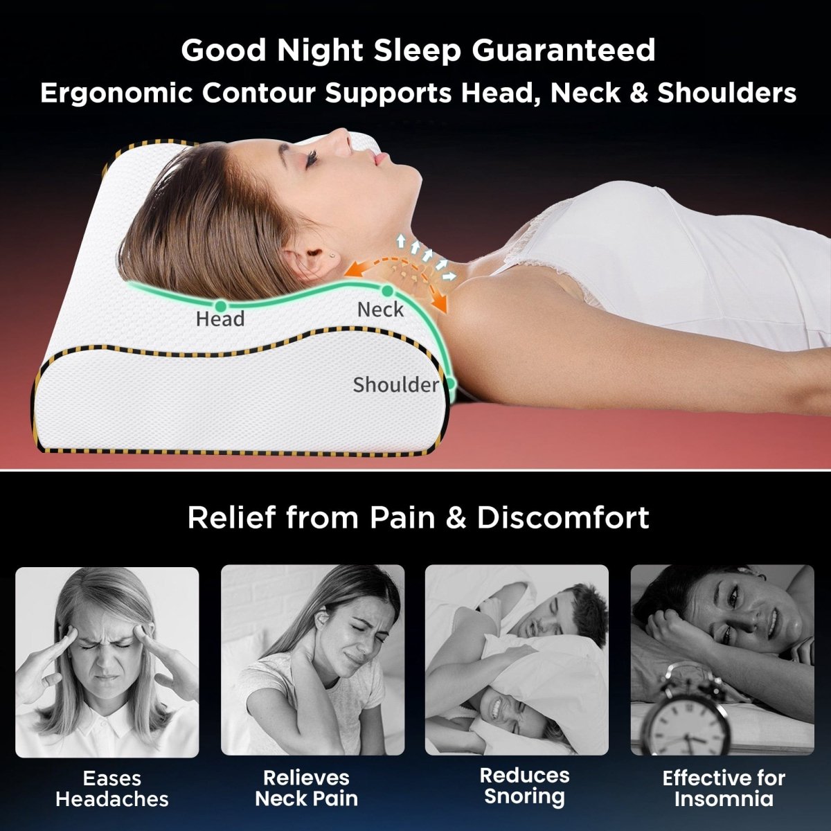 Dr Trust USA Orthopedic Memory Foam Deep Sleep Pillow 355