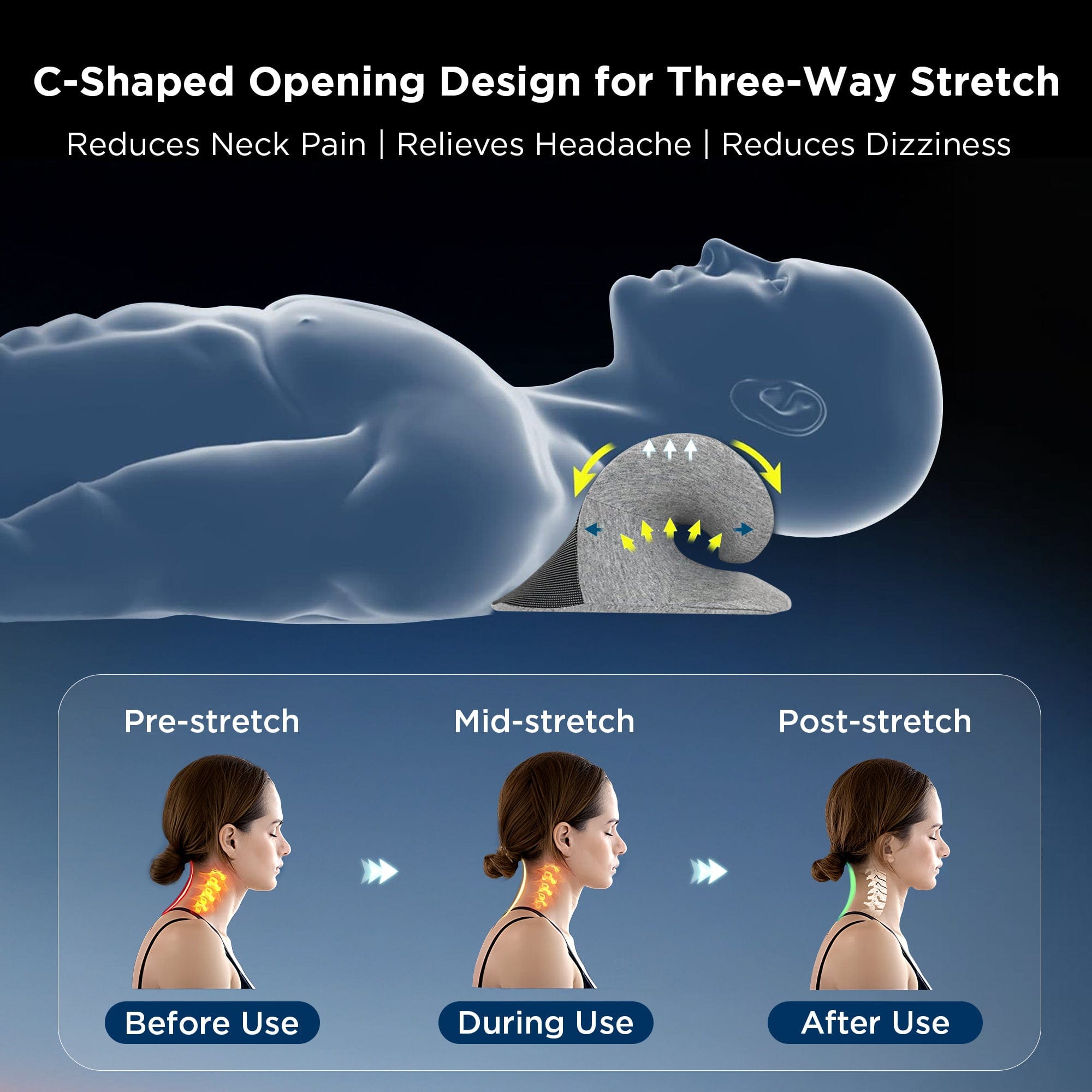 Dr Trust USA Ortho Products Dr Trust USA Neck Stretcher for Pain Relief, Cervical Traction Posture Corrector for Back Pain Relief Spine and Shoulder Relaxer Neck Strain Support Device 366