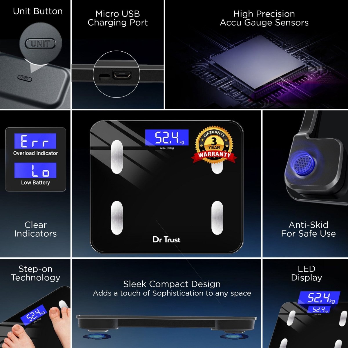 Dr Trust USA Smart Body Fat Scale Analyser 2.0 509