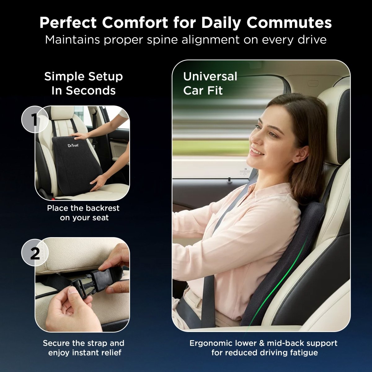 Dr Trust USA Sportivo Car Seat Backrest 3204