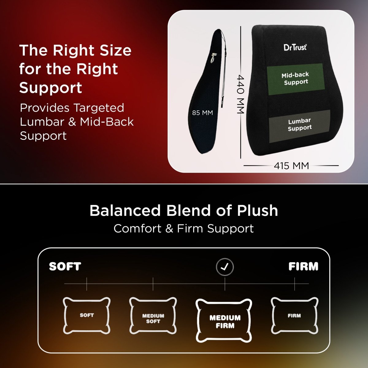 Dr Trust USA Sportivo Car Seat Backrest 3204