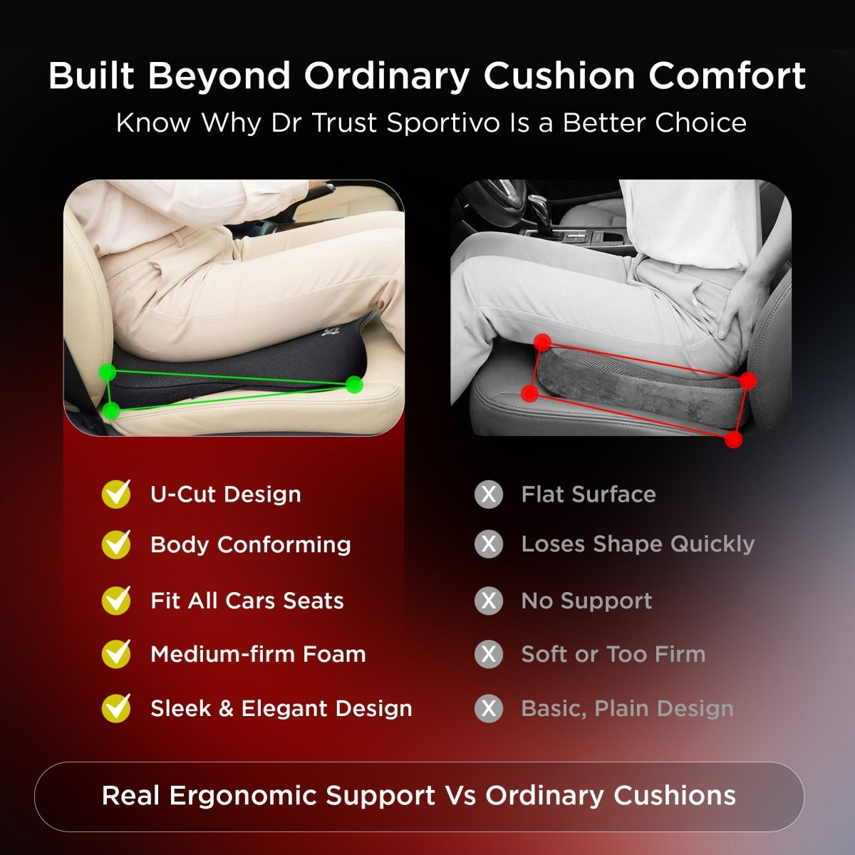 Dr Trust USA Sportivo Car seat Cushion 3203
