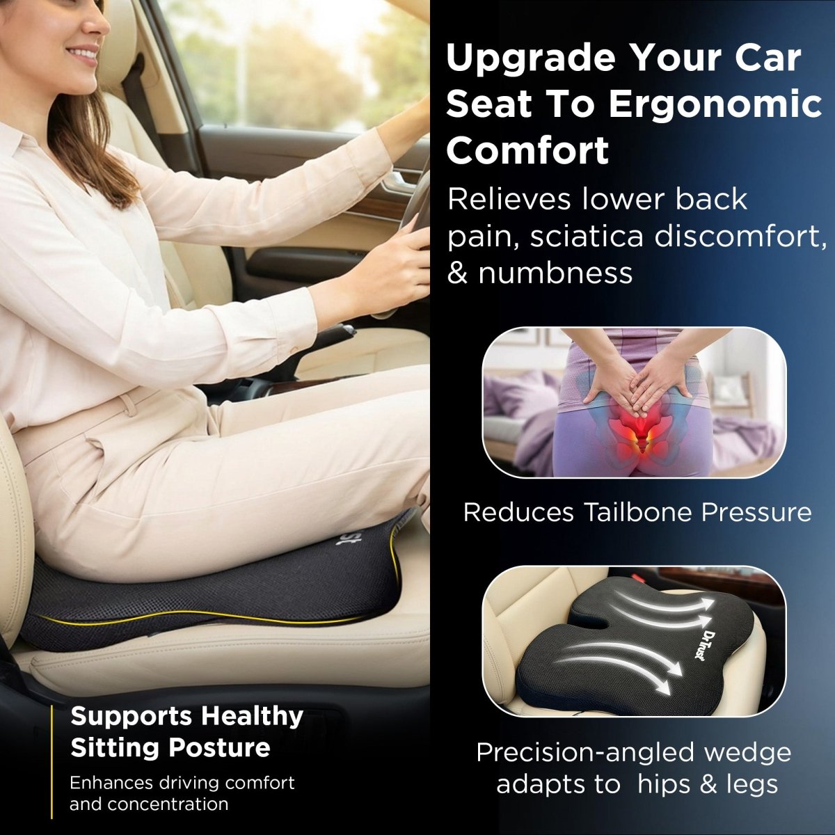 Dr Trust USA Sportivo Car seat Cushion 3203