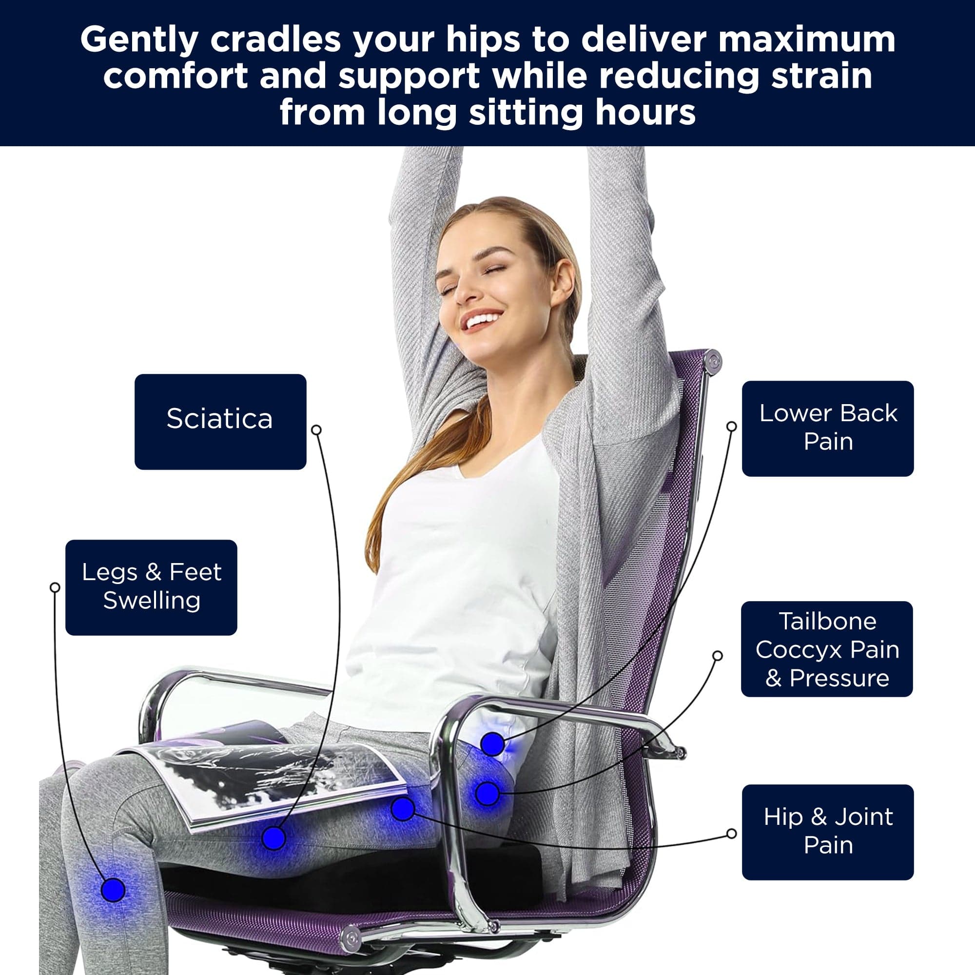 Dr Trust USA Coccyx Dr Trust USA Coccyx Pillow Donut cushion Tailbone Support 304