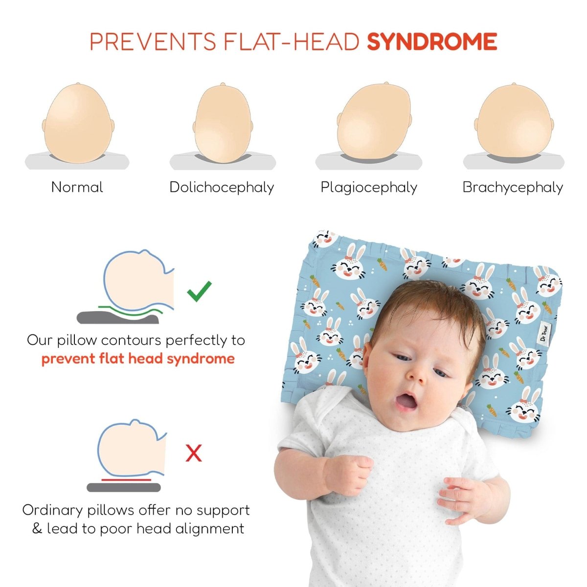 Dr Trust USA TRUBABY Mustard Seed Baby Head Shaping Pillow 380