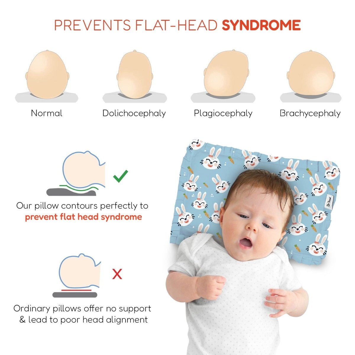 Dr Trust USA TRUBABY Mustard Seed Baby Head Shaping Pillow 380