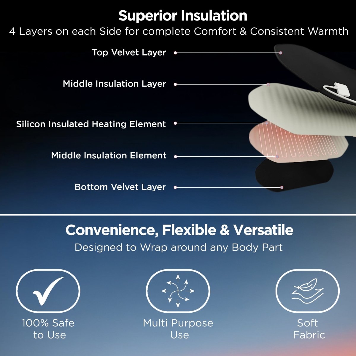 Dr Trust USA VelvetTherm Orthopedic Electric Heating Pad 388