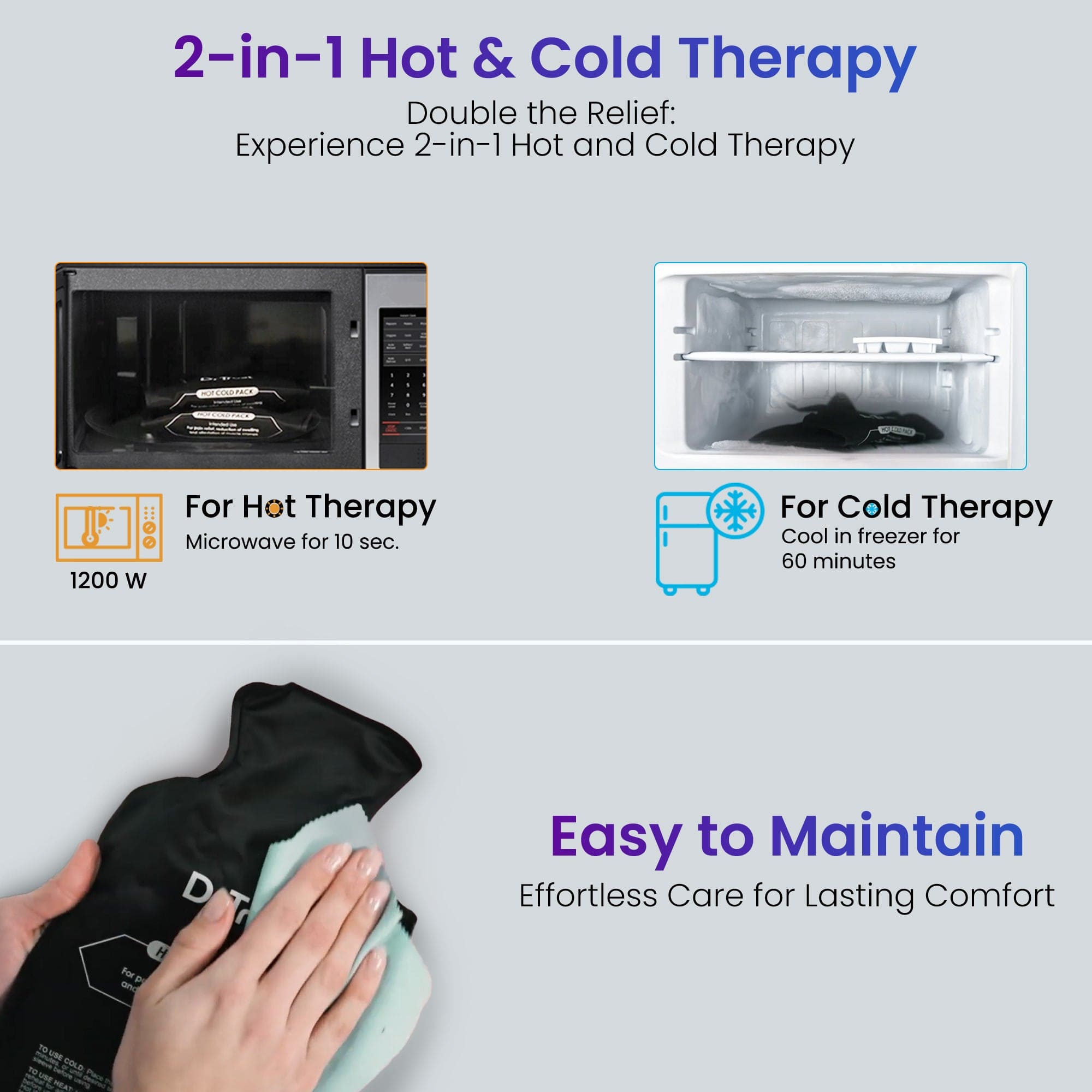 Dr Trust USA Hot Cold Dr Trust USA Water Free Hot Water Bag - Hot and Cold Therapy Reusable Portable Bottle for Knee Muscle Joint Back for Pain Relief Pack 322