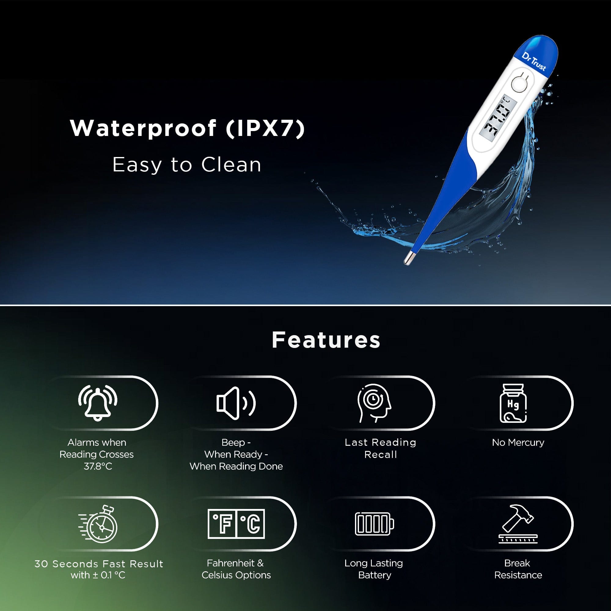 Dr Trust USA Thermometer2 Dr Trust USA Flexible Tip Digital Thermometer 604