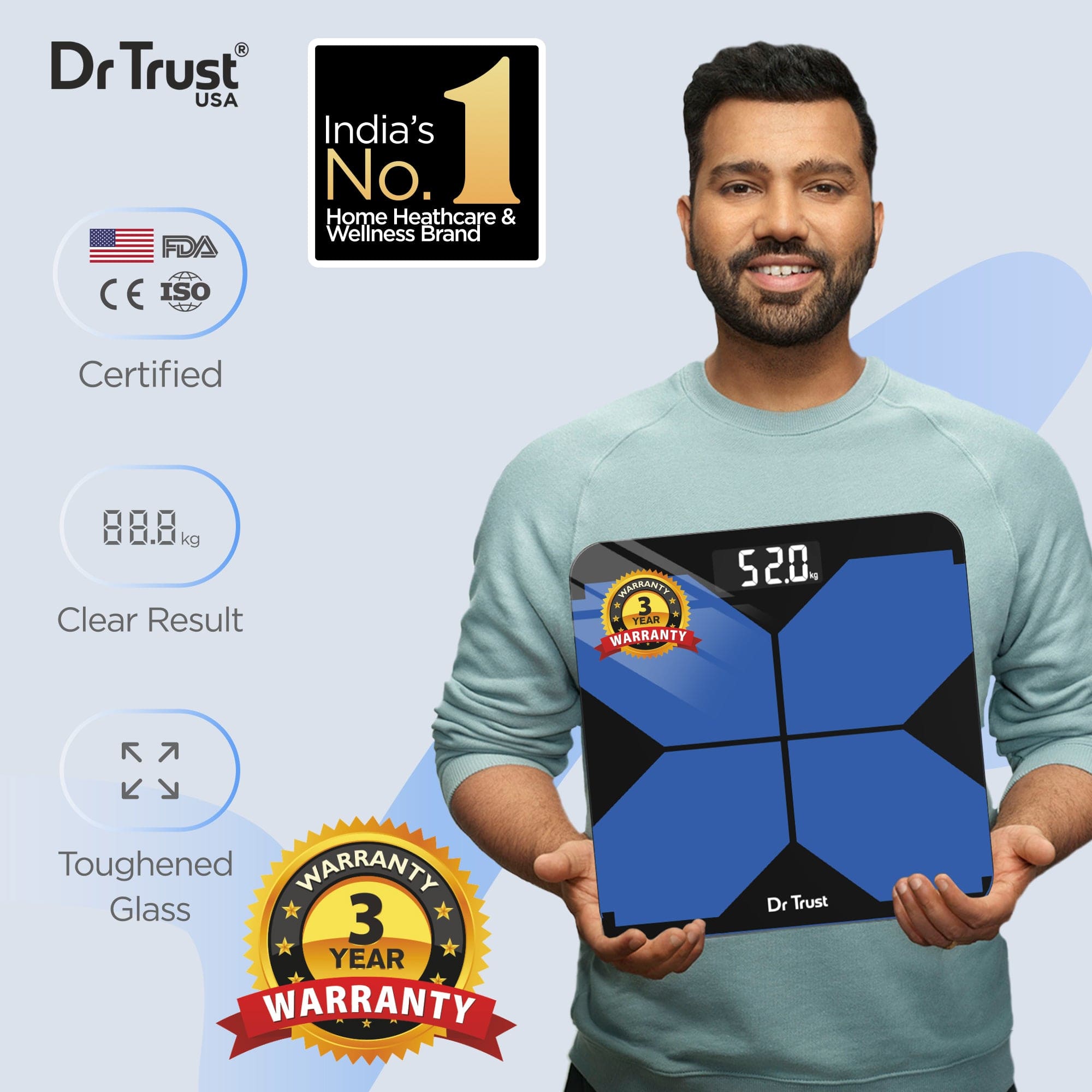 Dr Trust USA Weighing Scale not body fat Dr Trust USA Unbeatable Personal Scale 524, Digital Weighing Machine for Body Weight Check, Electronic Device Measures Weight Loss Progress Automatically - 3-Year Warranty