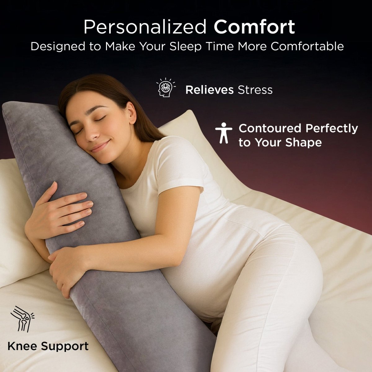 Dr Trust USA Yawnicorn Cuddle Pillow (L Size, Grey) 398