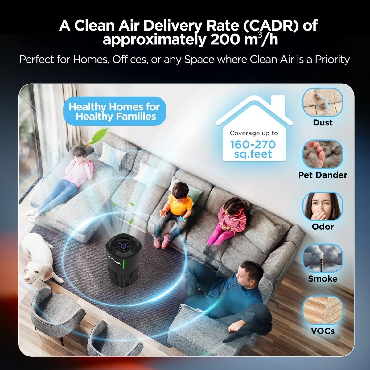 Dr Trust USA Zurich Home Air Purifier 908 (Black)