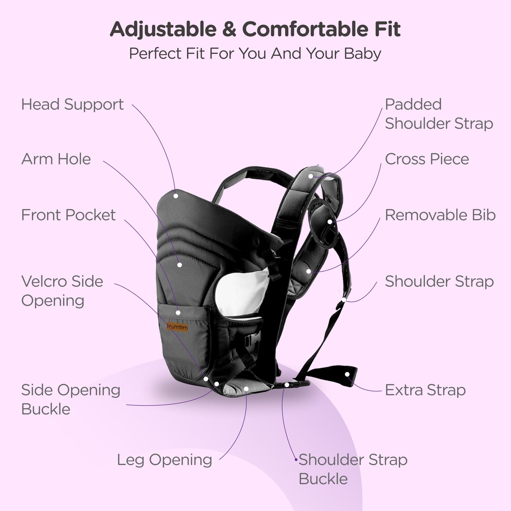 Dr Trust USA baby carrier Trumom USA 3 in1 Baby Carrier 2005 for kids 0 to 36 months old (Upto 12 Kg)