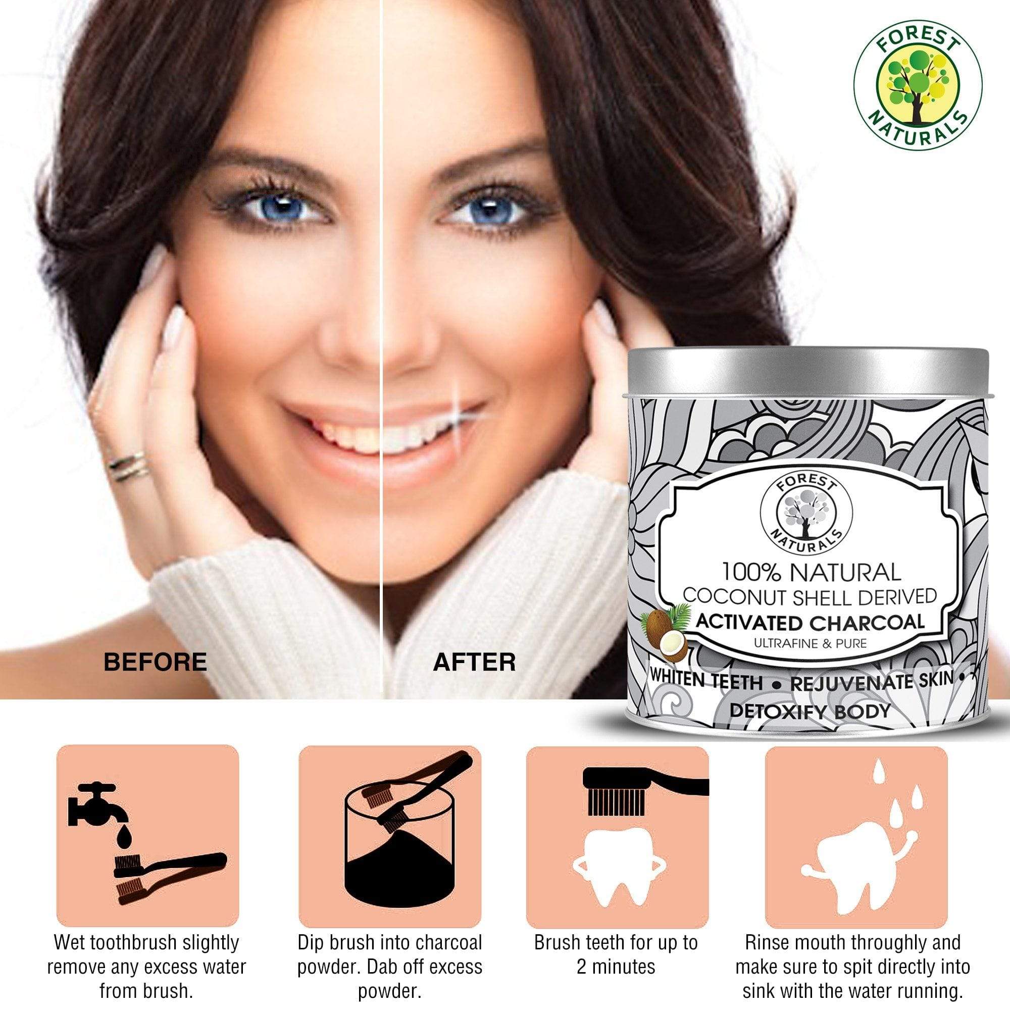 Dr Trust USA Forest Naturals Natural Coconut Shell Derived Activated Charcoal (250 gm) | Dr Trust.