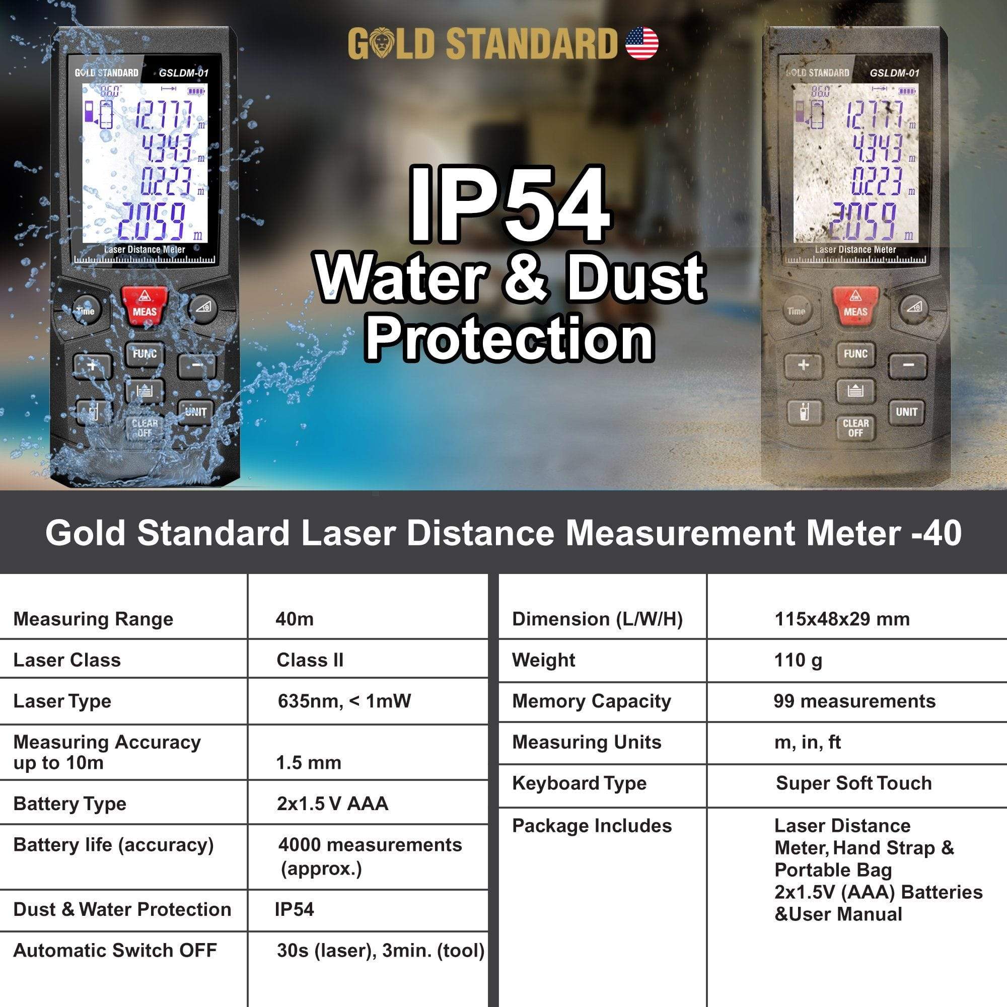 Goldstandard USA Laser Distance Meter 3004 | Dr Trust.