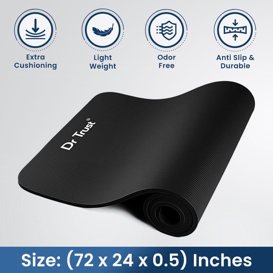 Dr Trust USA Mats Dr Trust USA Fitness NBR Thick Yoga Exercise Mat 309
