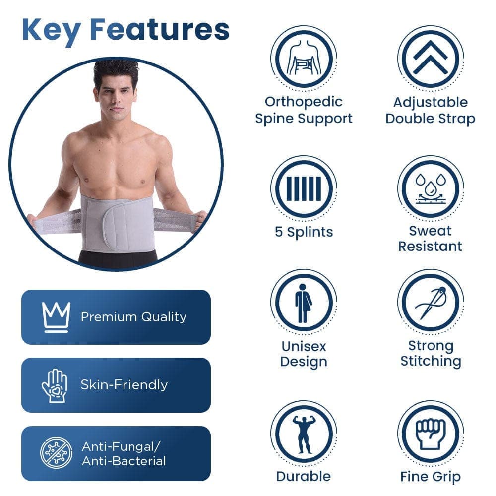 Dr Trust Ortho Products Dr Trust USA Lumbo Sacral LS Belt (Back Support for Men & Women, Adjustable Lumbar Support, Back Pain Support)- 330