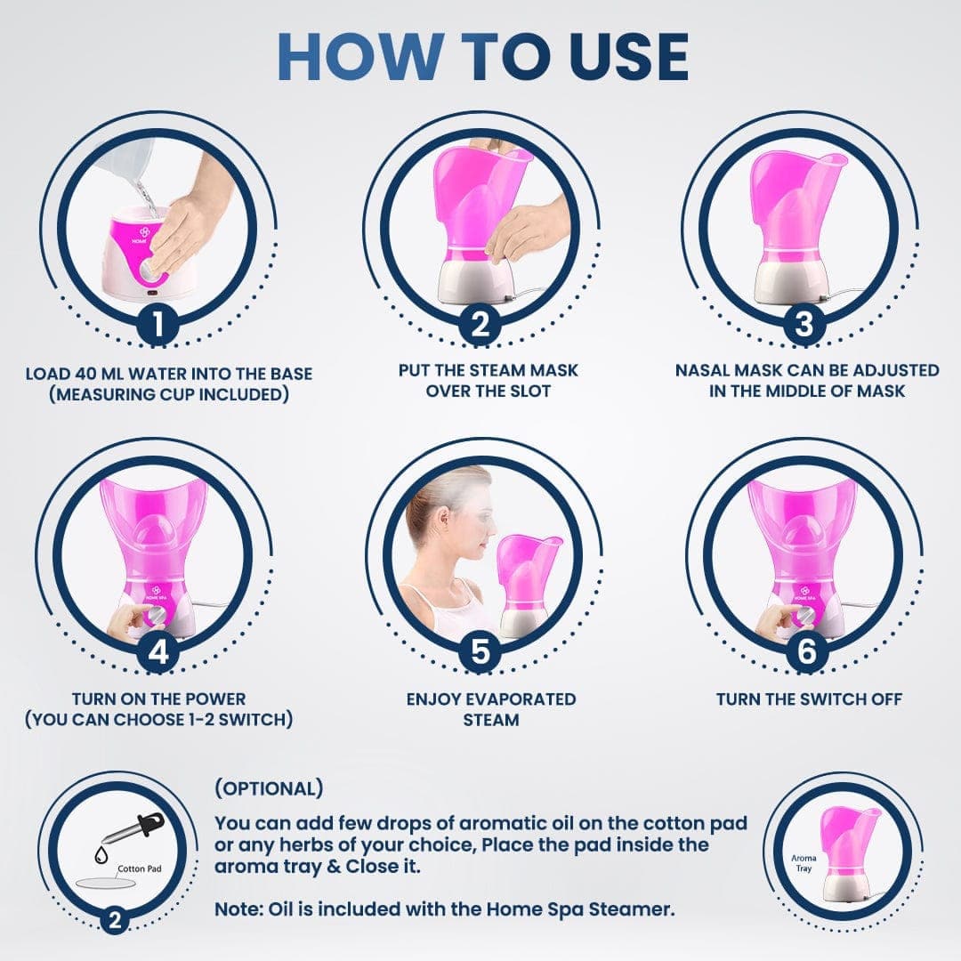 Dr Trust USA facial Steamer Dr Trust USA Home Spa Face Steam Vaporizer (Pink) 901