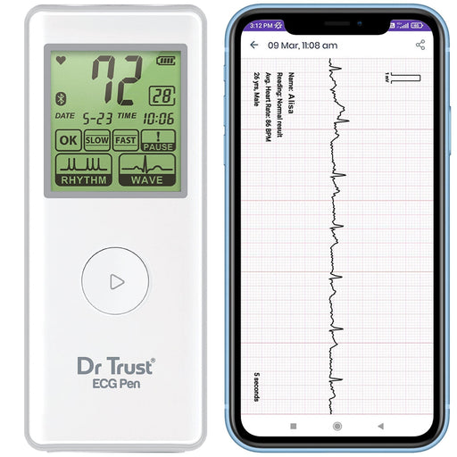 Dr Trust USA ecg Dr Trust USA Portable Bluetooth ECG EKG Electrocardiogram Test Machine 1201