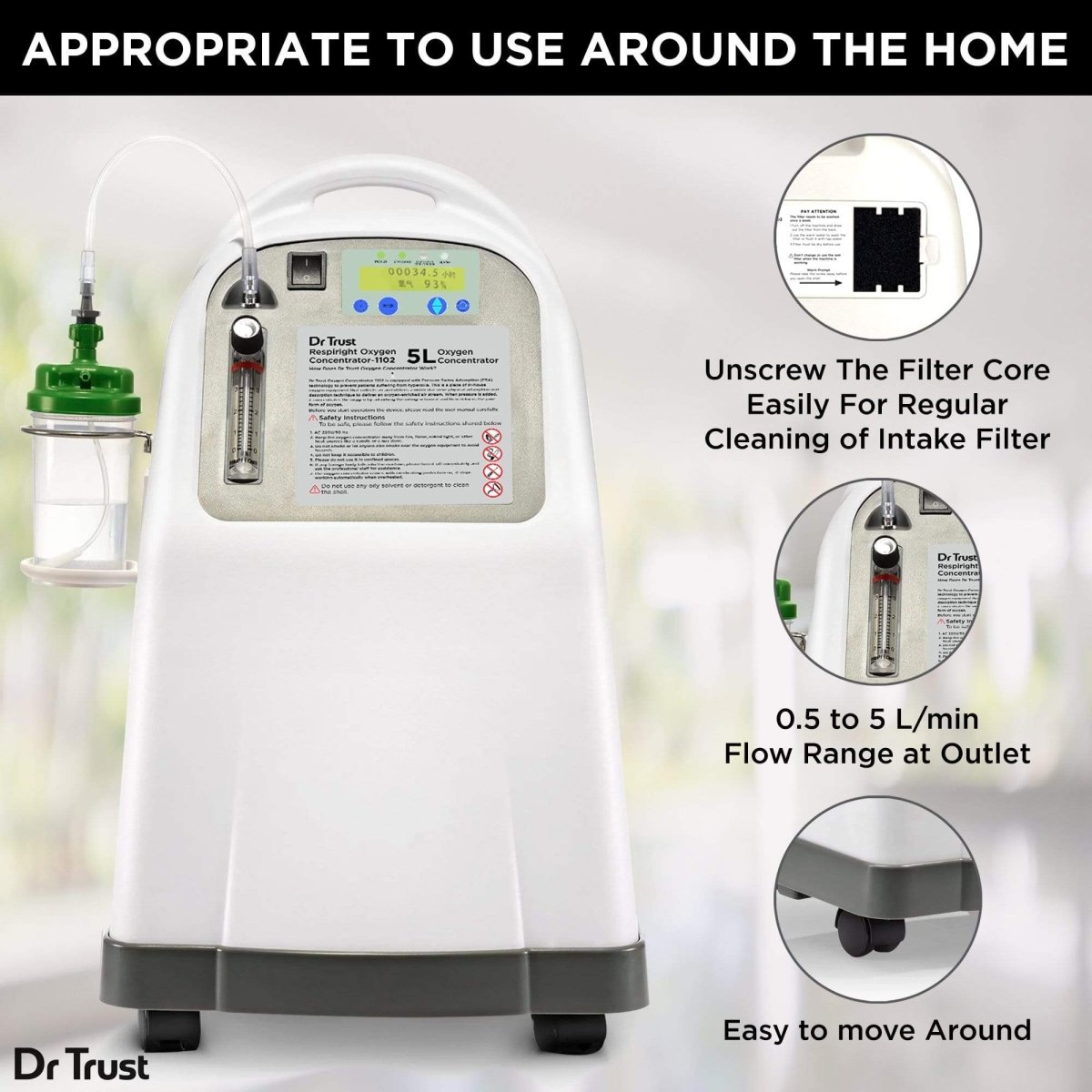 Dr Trust USA 5L Oxygen Concentrator 1102