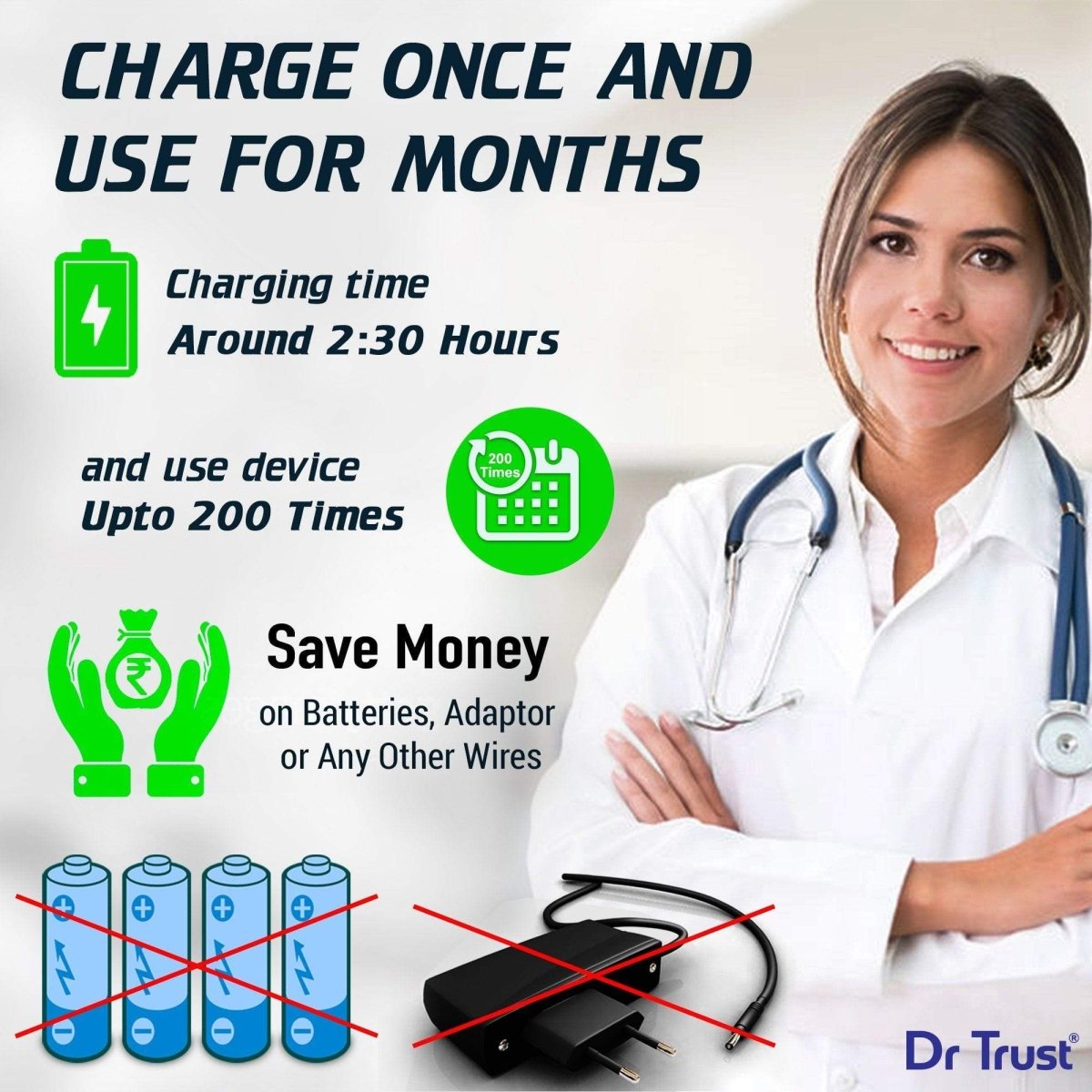 Dr Trust USA A-one Rechargeable Digital BP Monitor