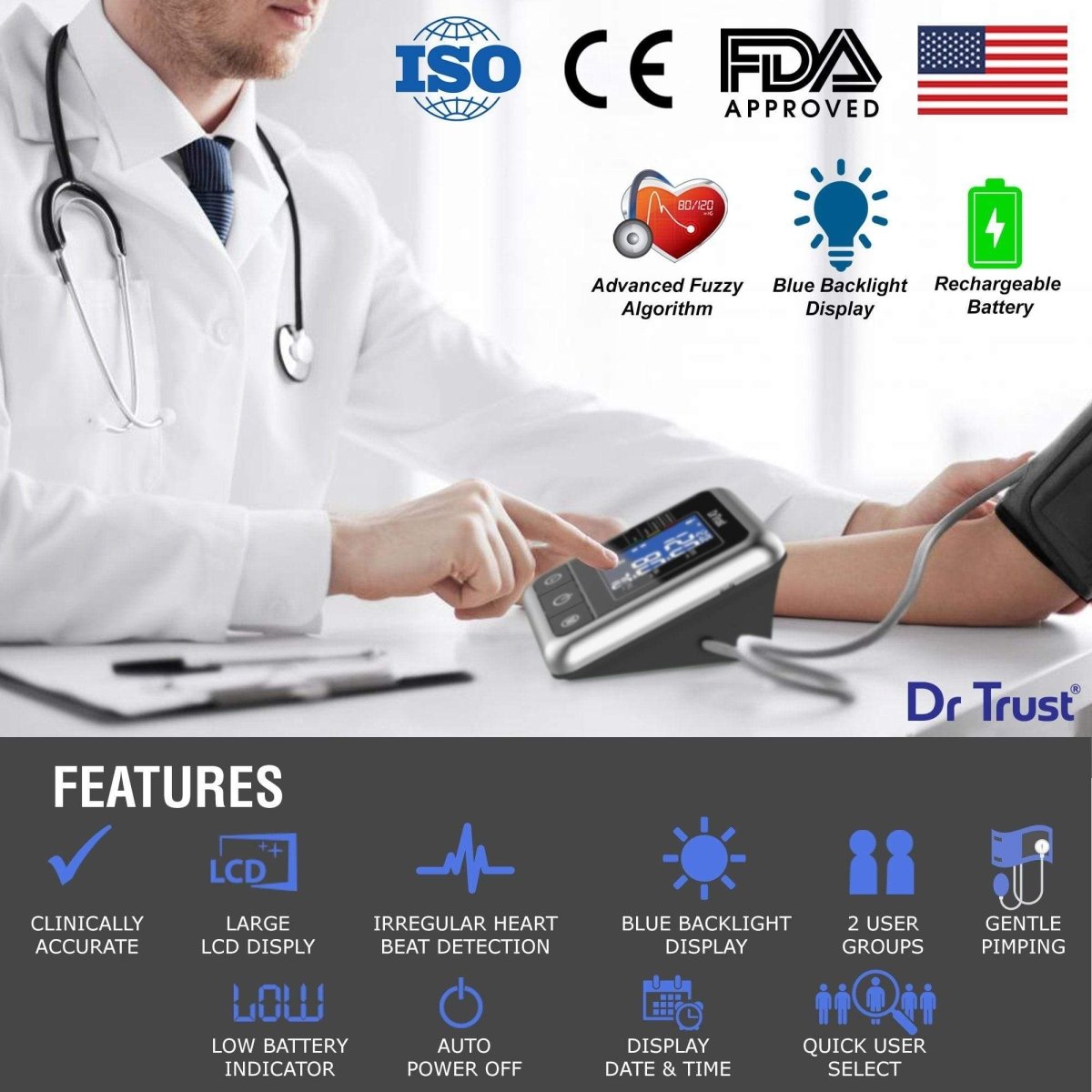 Dr Trust USA A - one Rechargeable Digital BP Monitor