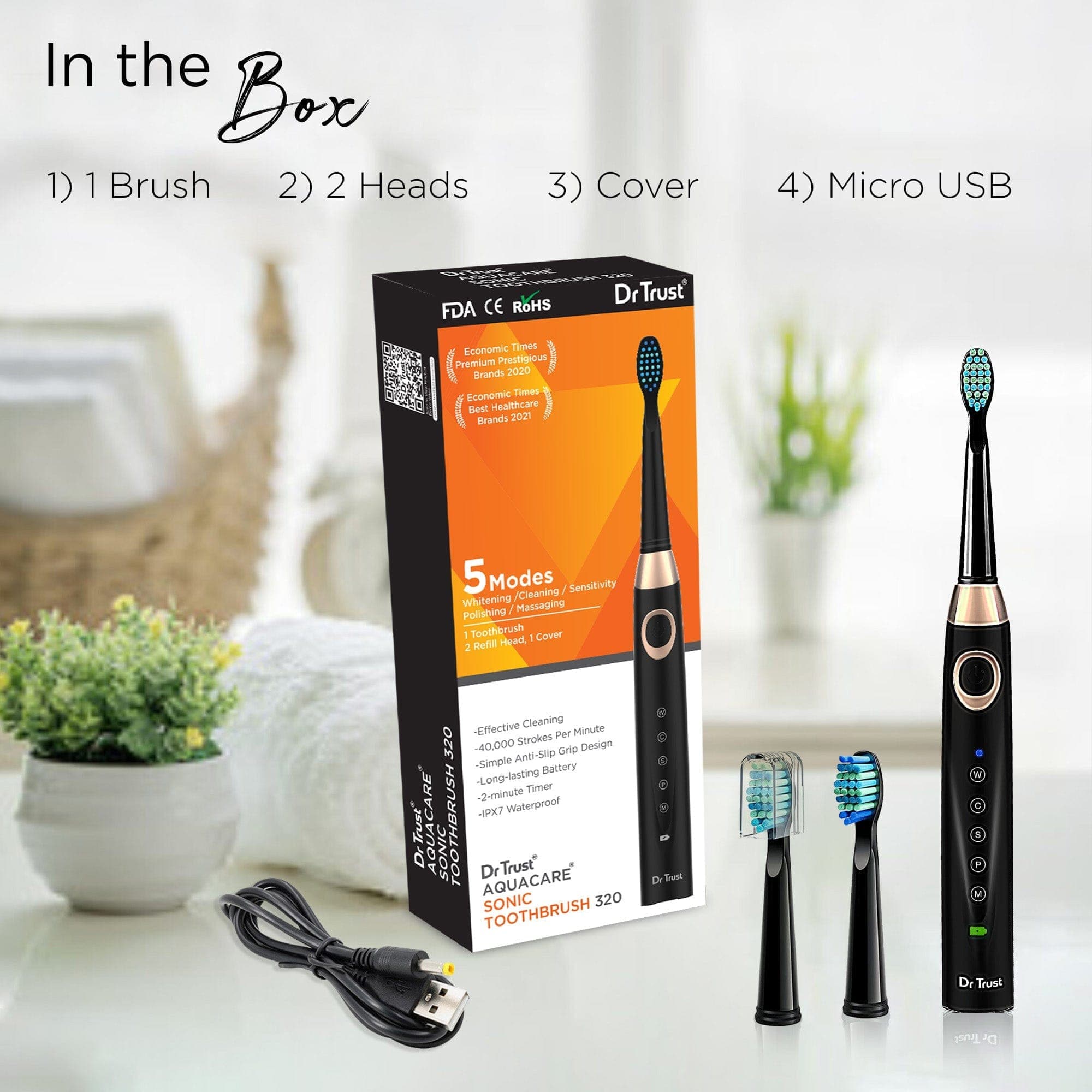 Dr Trust USA brush Dr Trust USA Aquacare® Sonic Electric Rechargeable Toothbrush - 320