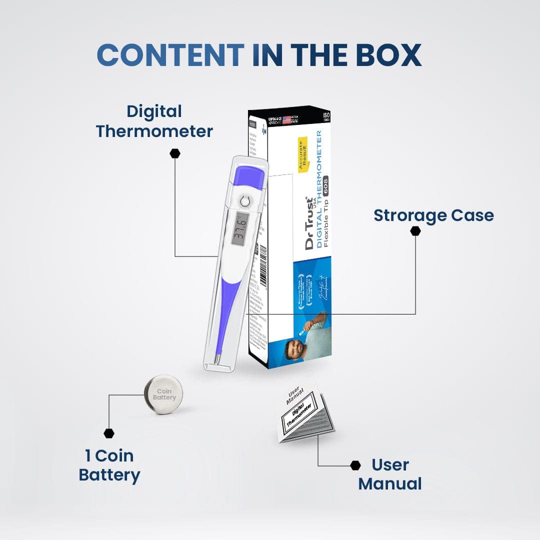 Dr Trust USA Digital Thermometer Flexible Tip 608
