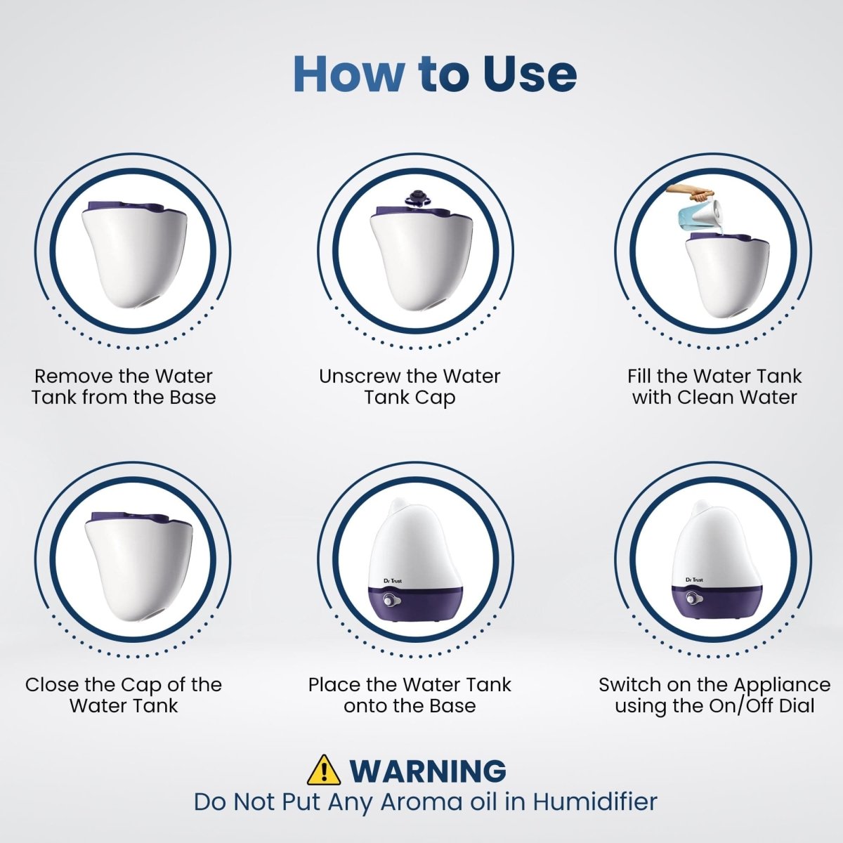 Dr Trust USA Dolphin Humidifier for Home Office 904 (2 L)