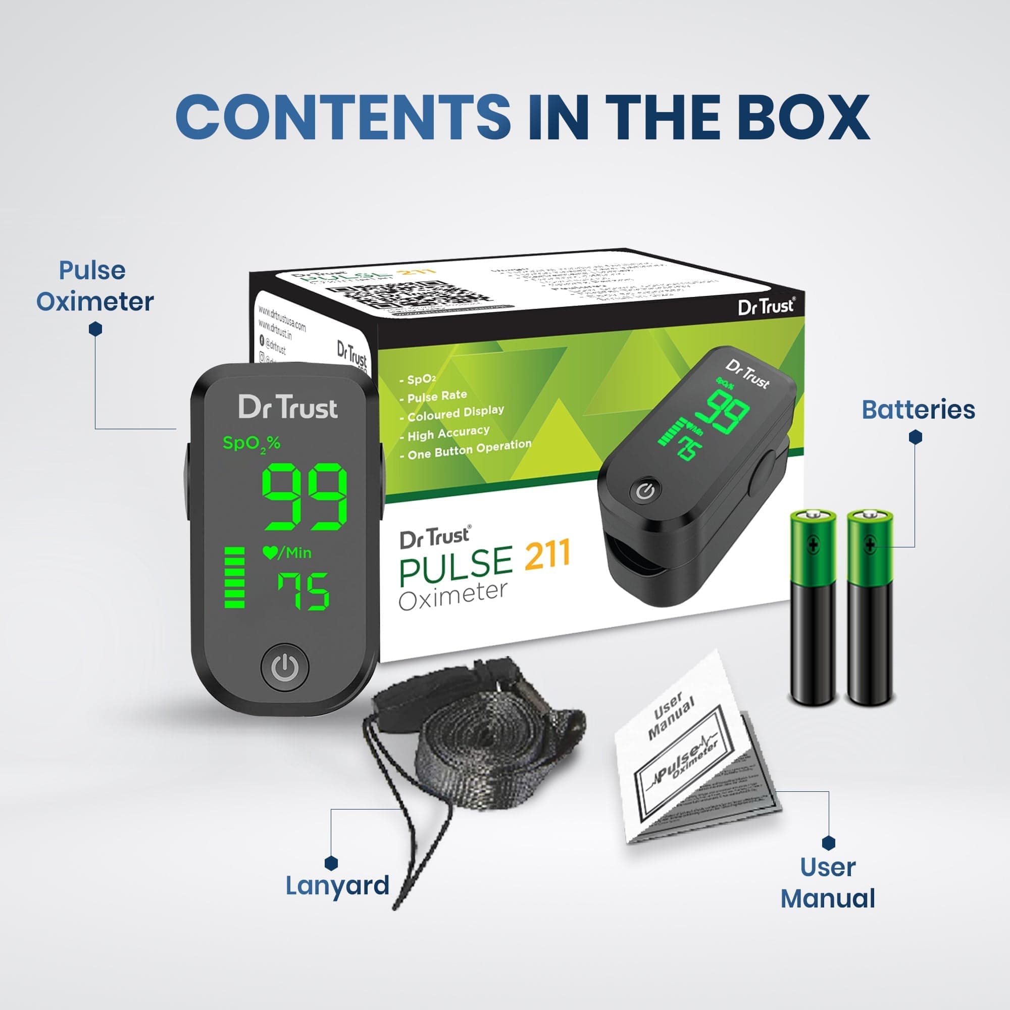 Dr Trust USA Pulse oximeter Dr Trust USA Pulse Oximeter 211
