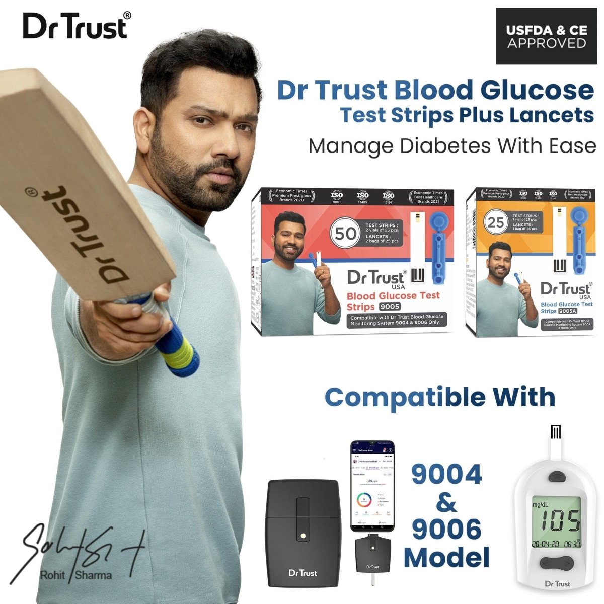 Dr Trust USA Glucometer Strips 9005 (25 Strips)