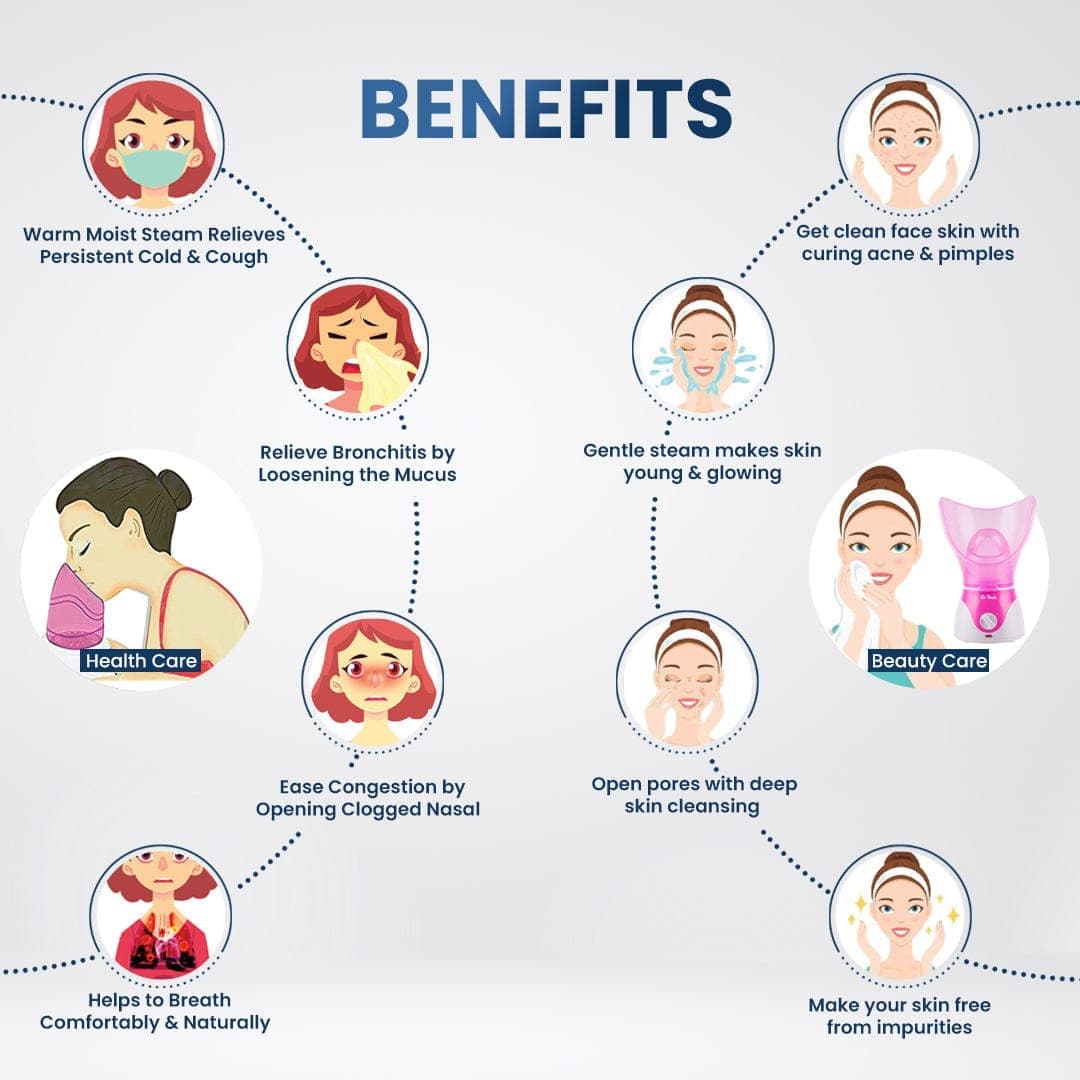 Dr Trust USA Home Spa Face Steam Vaporizer (Pink) 901