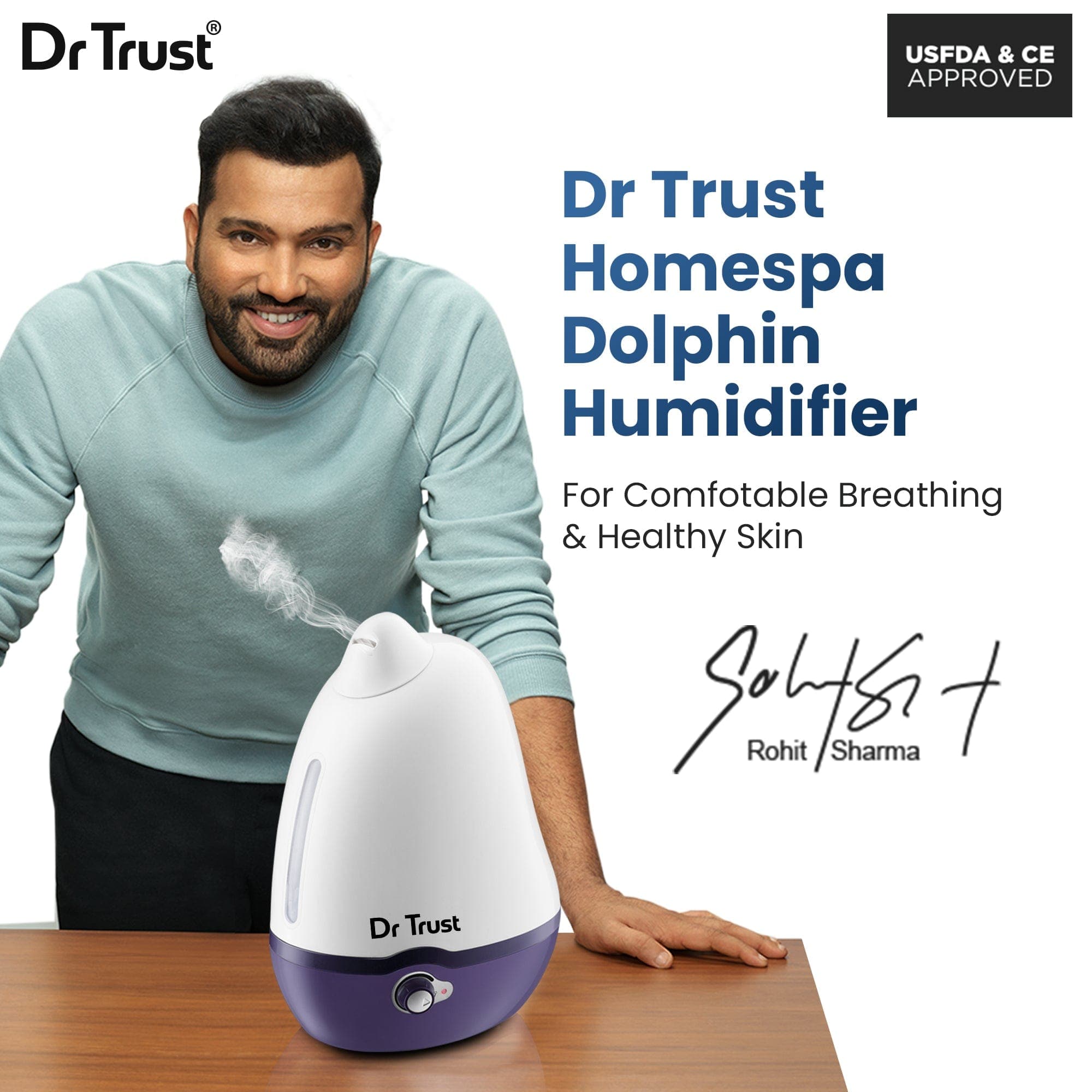 Dr Trust USA humidifier Dr Trust USA HomeSpa Luxury Cool Mist Dolphin Humidifier 904 (2 Liters capacity)