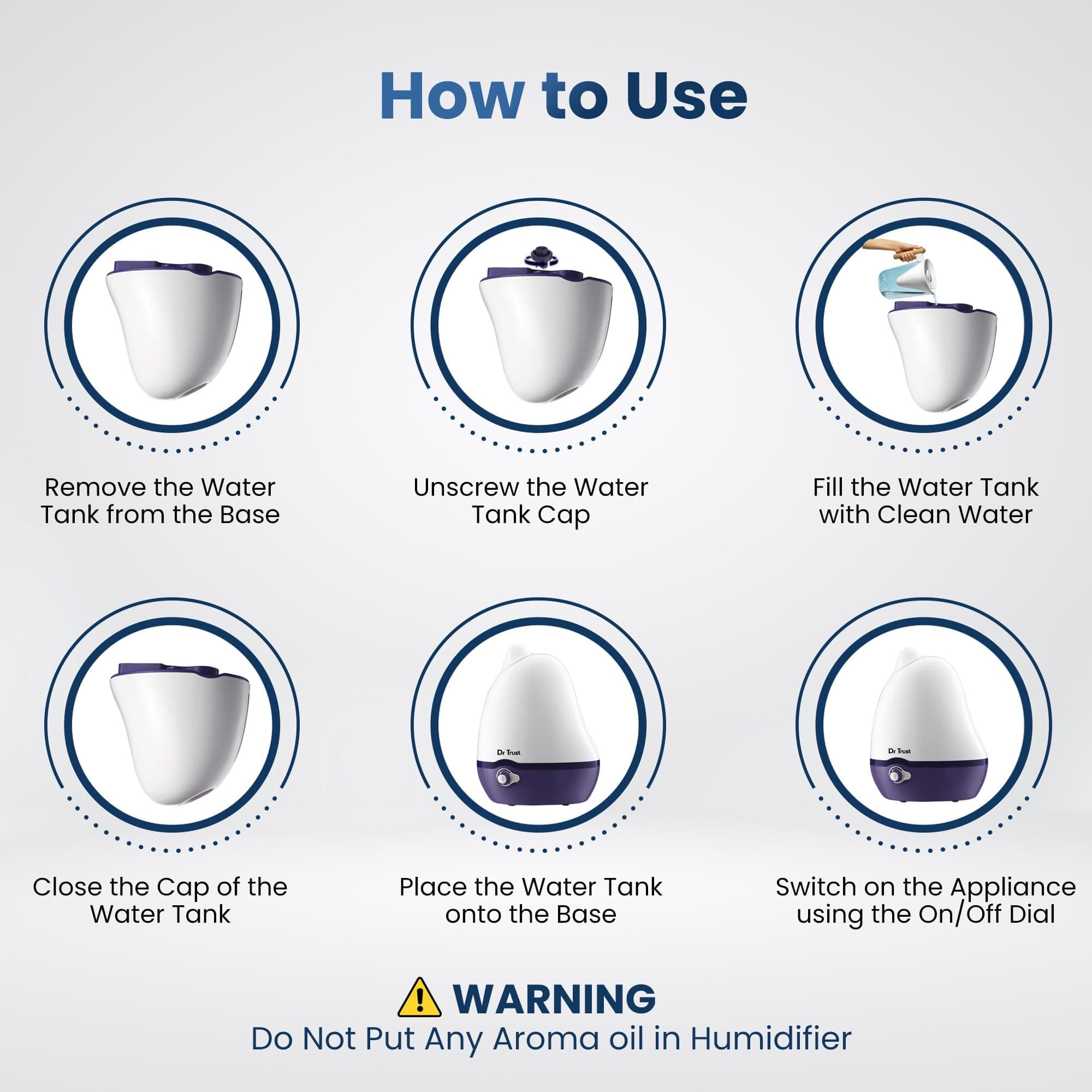 Dr Trust USA humidifier Dr Trust USA HomeSpa Luxury Cool Mist Dolphin Humidifier 904 (2 Liters capacity)