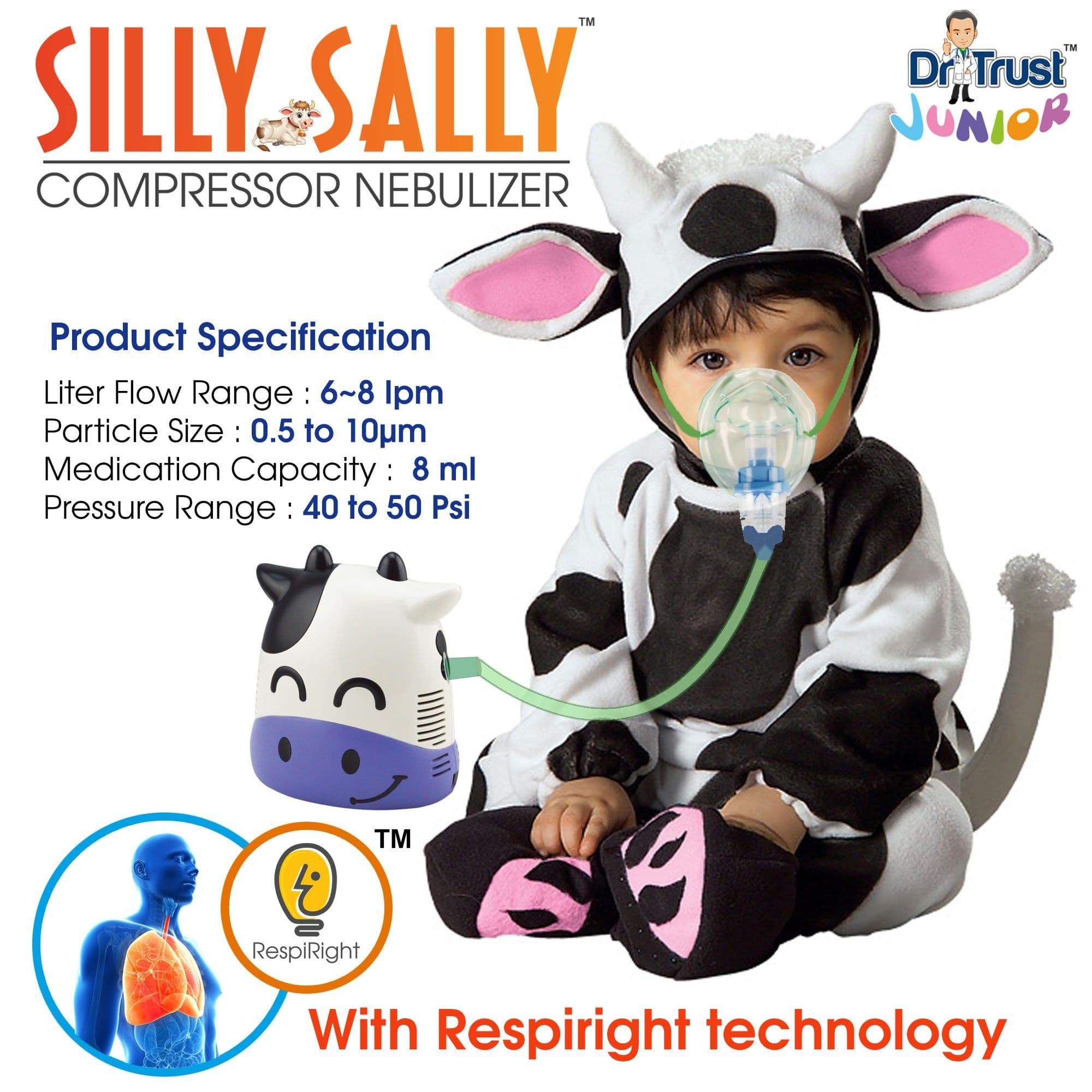 Dr Trust USA Junior Compressor Nebulizer (Cow) | Dr Trust.