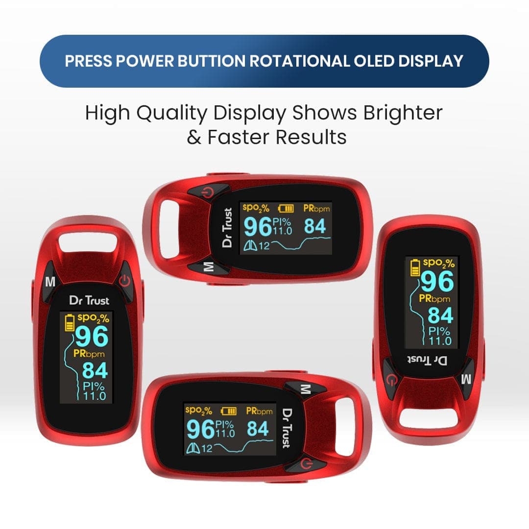 Dr Trust USA Professional Series Finger Tip Pulse Oximeter (Red) 203 | Dr Trust.
