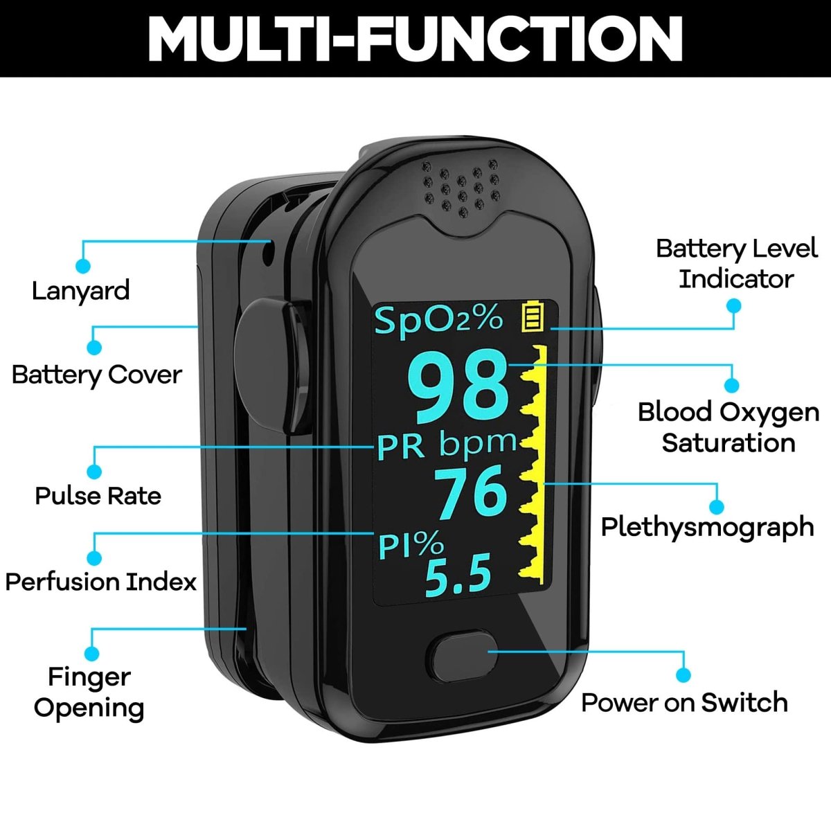 Dr Trust USA Pulse Oximeter 217 (Black)