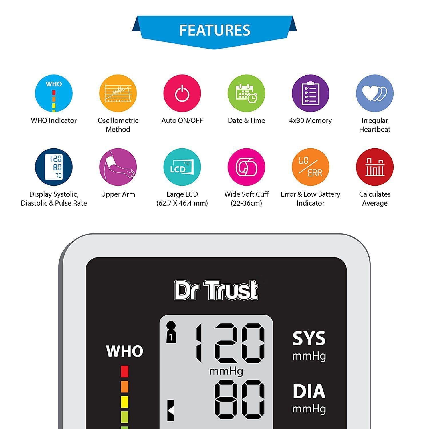 Dr Trust USA Silverline BP Monitor Blood Pressure Monitor | Dr Trust.