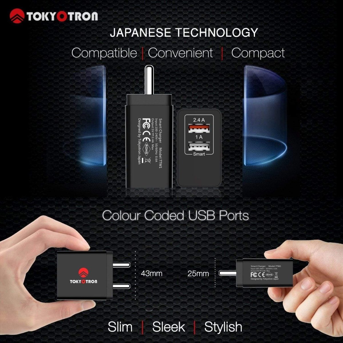 Tokyotron 2 Port USB Wall Charger