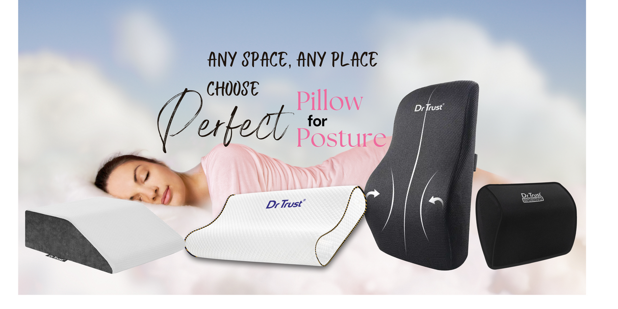 Dr Trust USA Neck Pillow for Travelling, Orthopedic Memory Foam Pillow for  Neck Travel