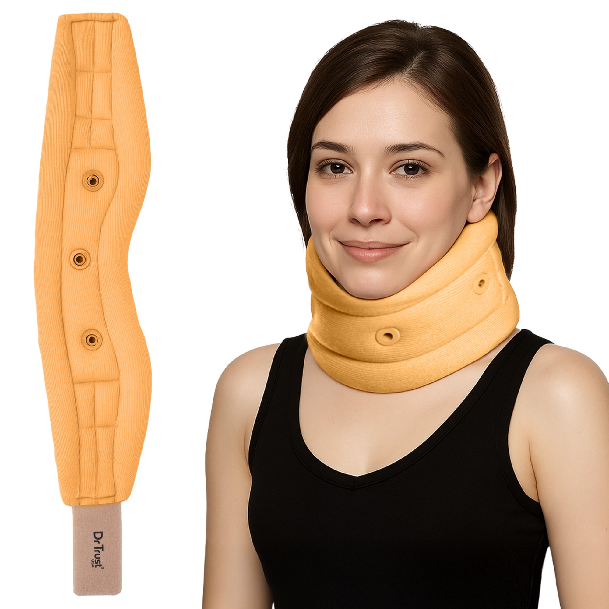 Dr Trust USA 4102 Cervical Collar Soft with Support High-Density Foam Neck Brace for Cervical Pain, Spondylosis, Injury, Immobilization & Posture Correction, Neck Collar for Men & Women