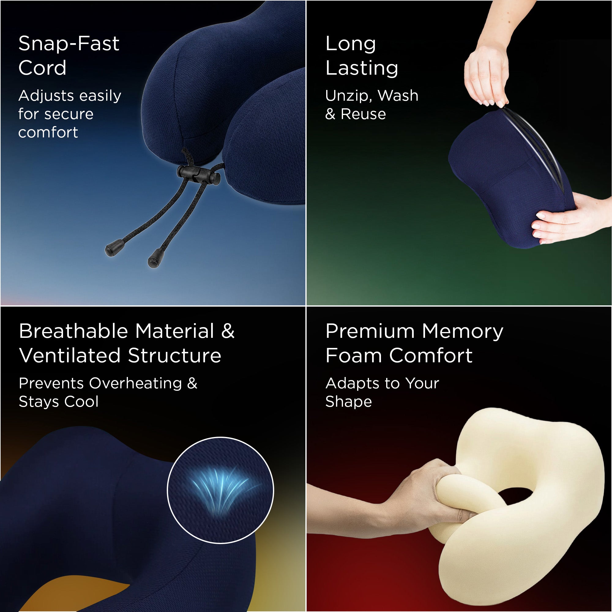 Dr Trust USA Orthopedic Memory Foam Travel Neck Pillow 358