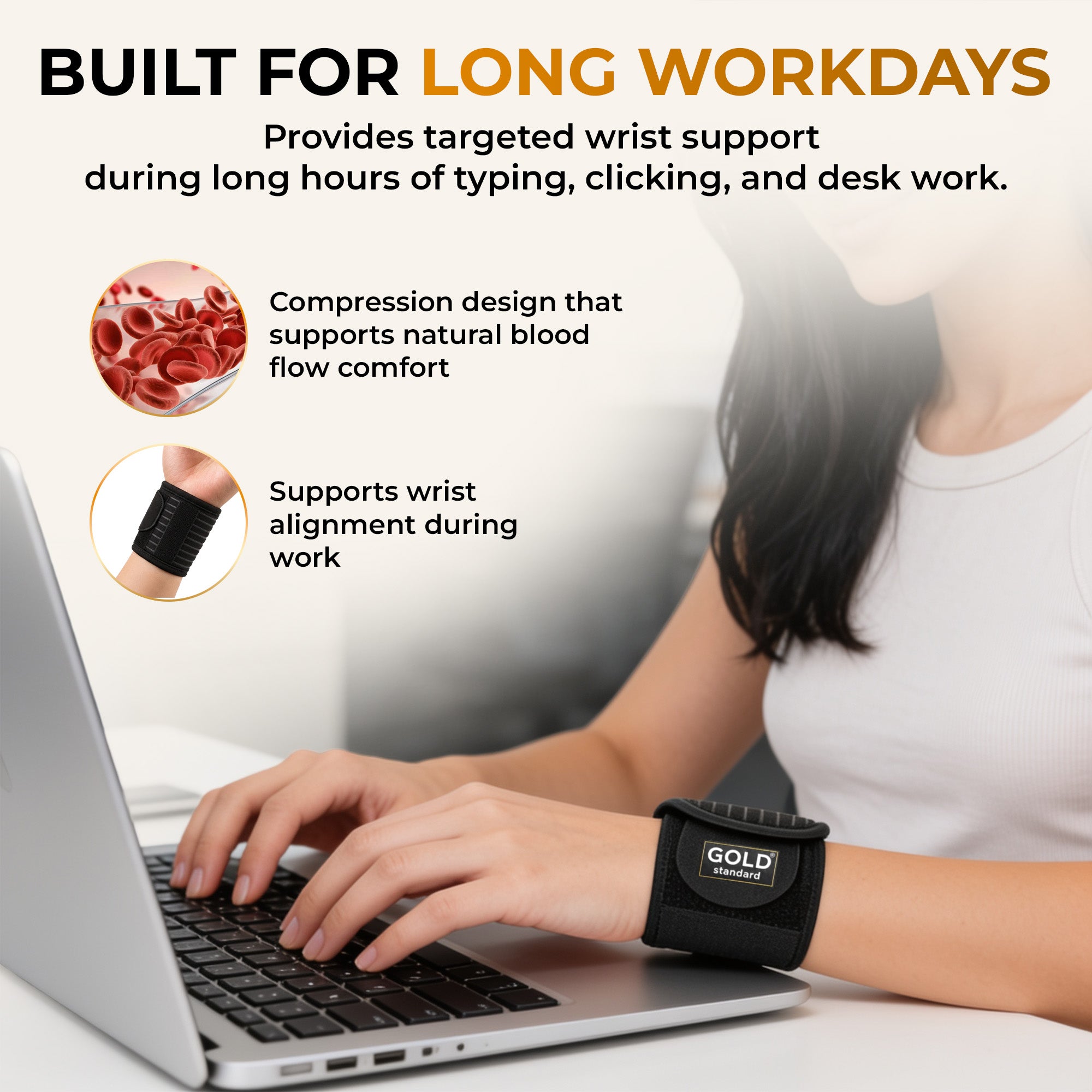 Gold Standard Wrist Brace with Double Lock 2021, Compression Wrist Support Band for Carpal Tunnel, Arthritis, Tendonitis, TFCC, Sprain, Weightlifting, Gym, Sports, Typing & Daily Wear, Men & Women (S, M, L)
