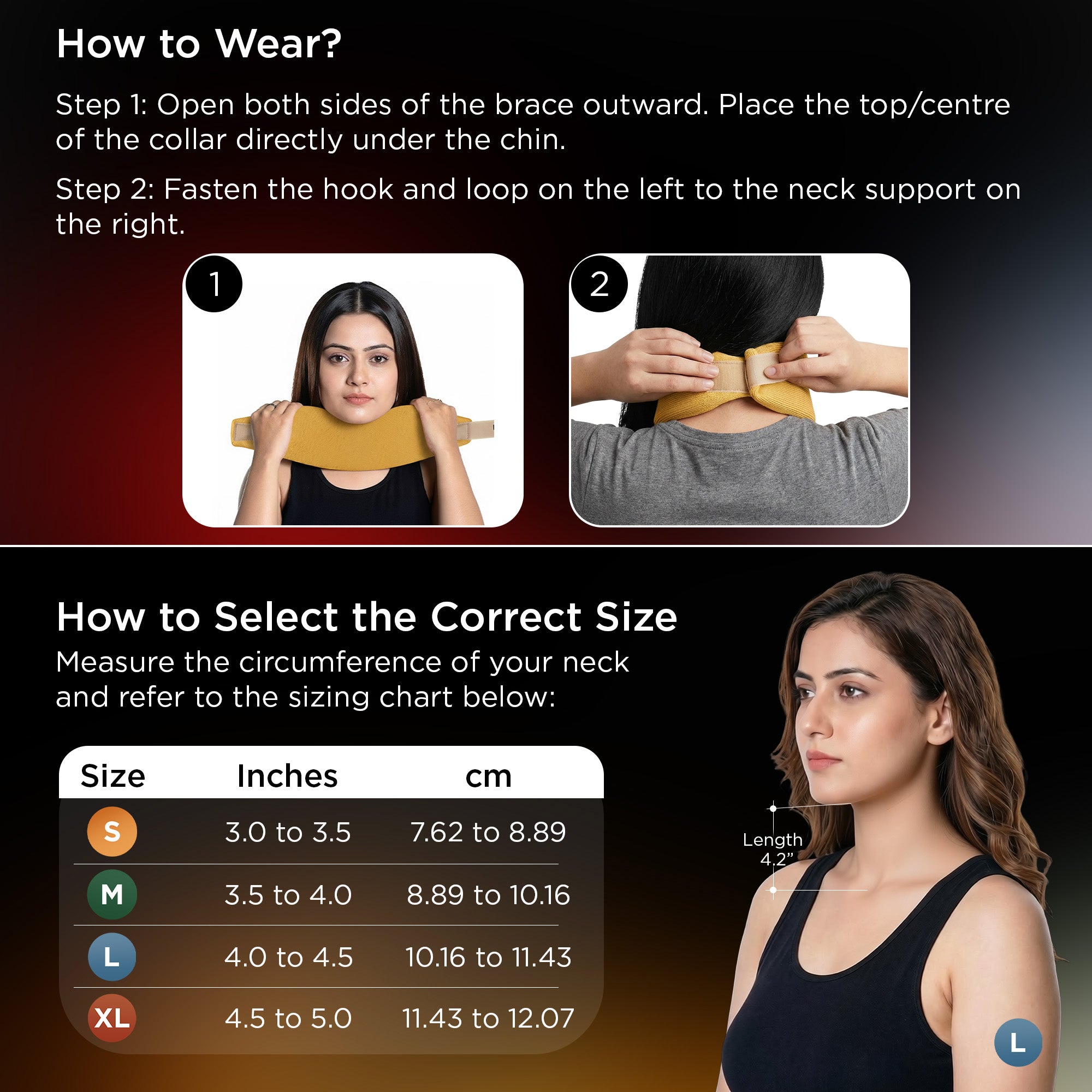 Dr Trust USA 4101 Cervical Collar Soft-Firm Density Contoured Neck Support Brace for Pain Relief, Cervical Spondylosis & Injury Recovery Support Collar For Posture Correction & Daily Use