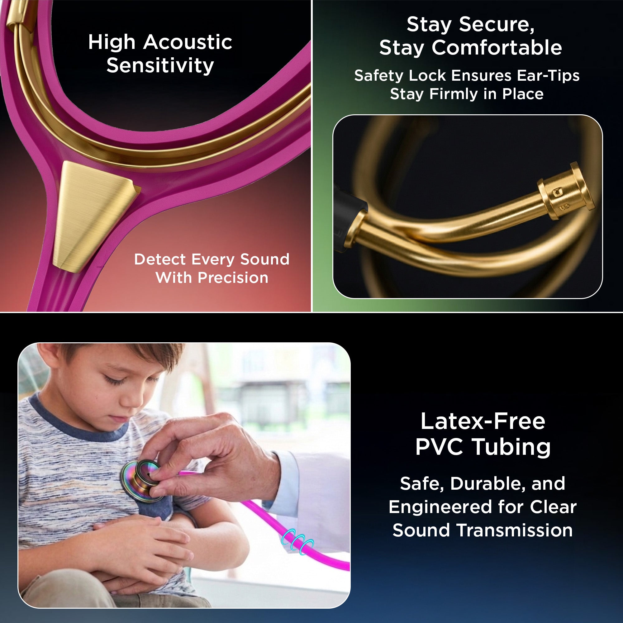Dr Trust Gold Standard® III Stethescope 135 – PinkHero