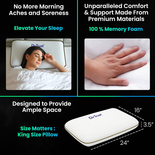 Dr Trust USA Orthopedic Pillow Dr Trust USA Orthopedic King Size Memory Foam Bed Pillow 349