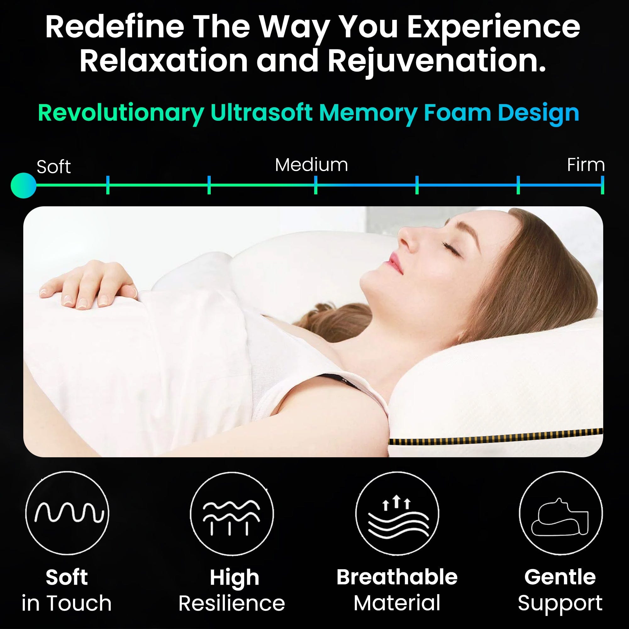 Dr Trust USA Orthopedic Pillow Dr Trust USA Orthopedic King Size Memory Foam Bed Pillow 349